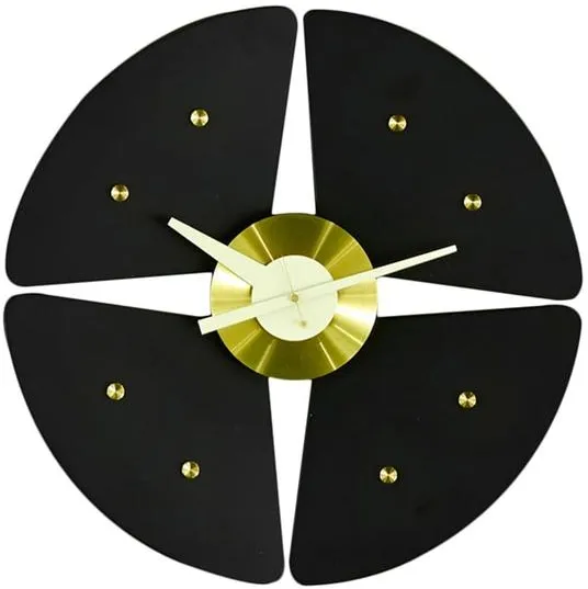 Vitra Petal Clock Ur Sort/Messing